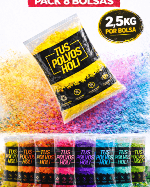 Pack 8 Bolsas 2,5 kg Polvos Holi